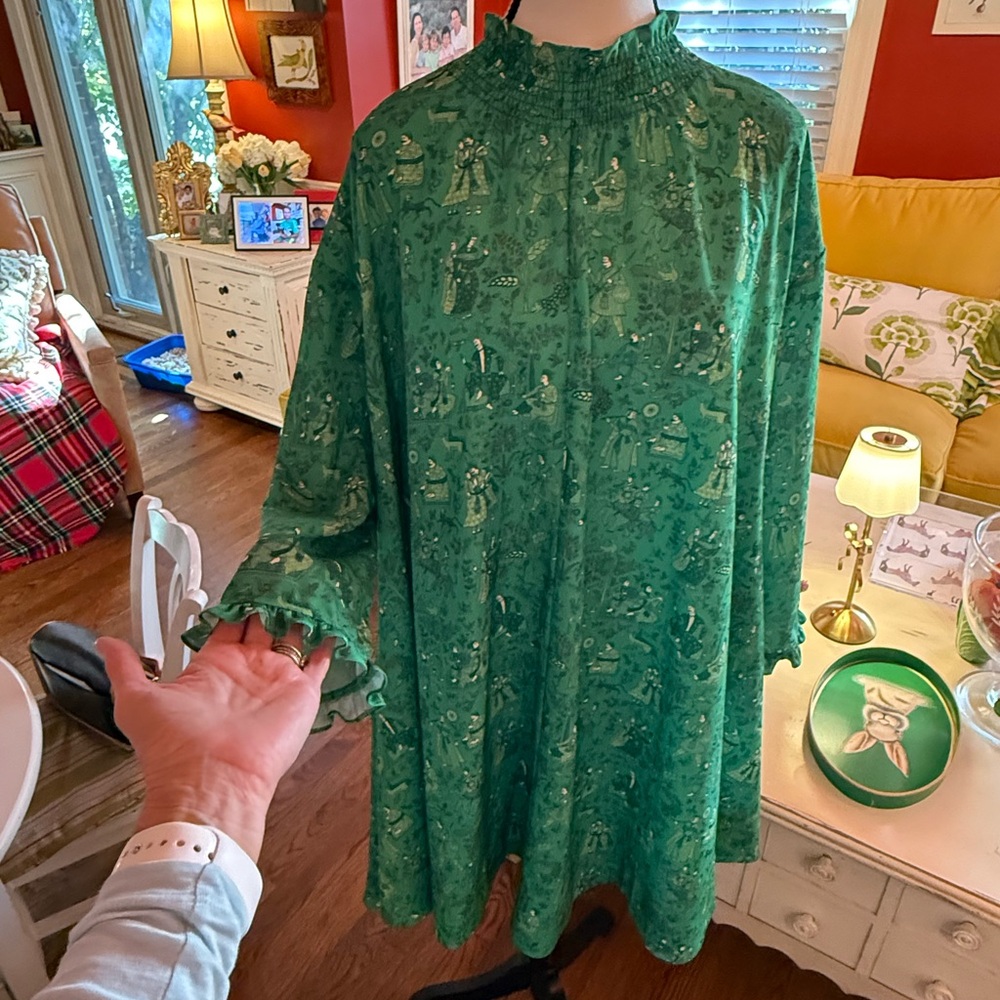 RHODE Green Long Sleeve Dress